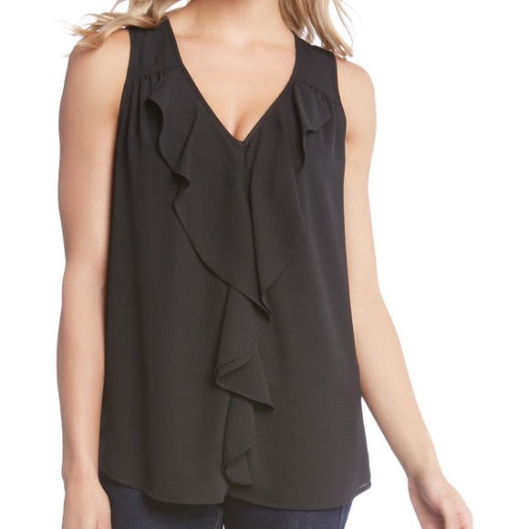 Prevett Women’s Black Ruffle Front Blouse (Size S) - Picture 5 of 9